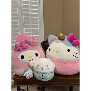 HUGE 24" Hello Kitty and My Melody Squishmallow Unicorn Cupcake Cinammorrol